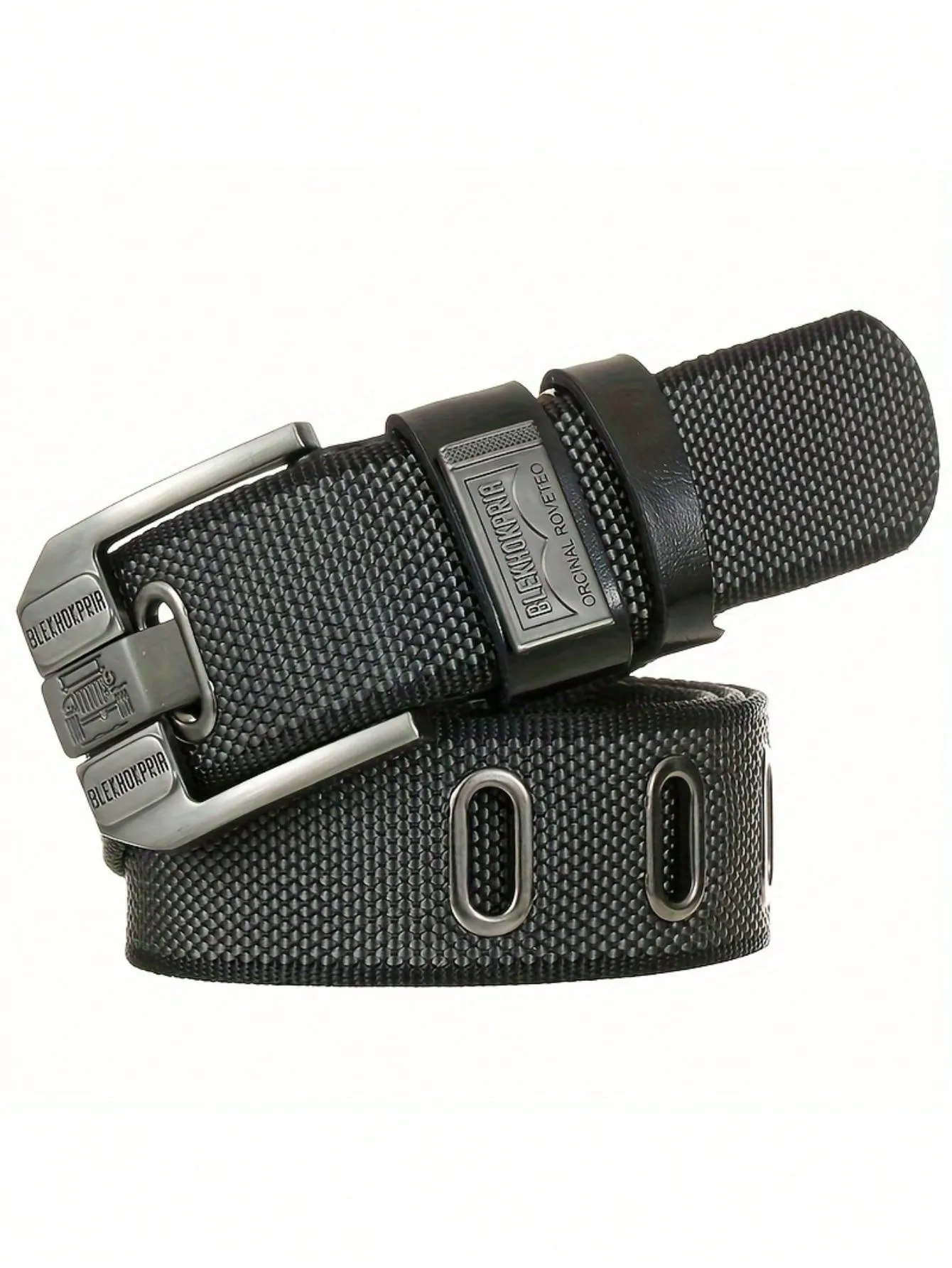 1 Pc Plain Nylon Party/Business Belt For Men, Simple Style Buckle-Less Sliding Buckle, Durable All-Year Round Wear