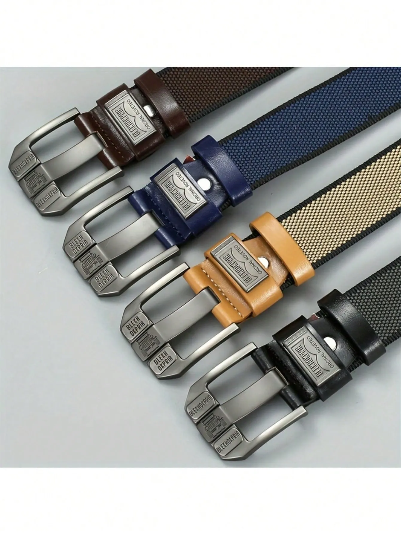 1 Pc Plain Nylon Party/Business Belt For Men, Simple Style Buckle-Less Sliding Buckle, Durable All-Year Round Wear