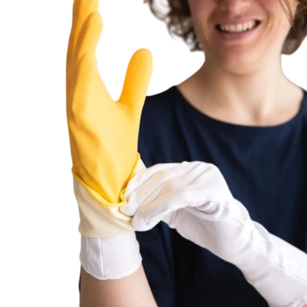 100% Organic Cotton Gloves for Adults - 2 Pack