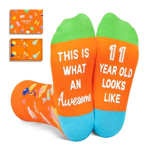 11 Eleven Year Old Gifts, Gift Ideas for 11 Year Old Preteen Girl Boy, Birthday Presents Socks for 11 Year Old Tween Girls Boys