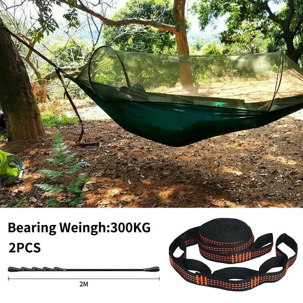 2Pcs Hammock Straps Special Reinforced Polyester Straps 5 Ring High Load-Bearing Barbed Outdoor Camping Hammock Straps 200*2.5cm