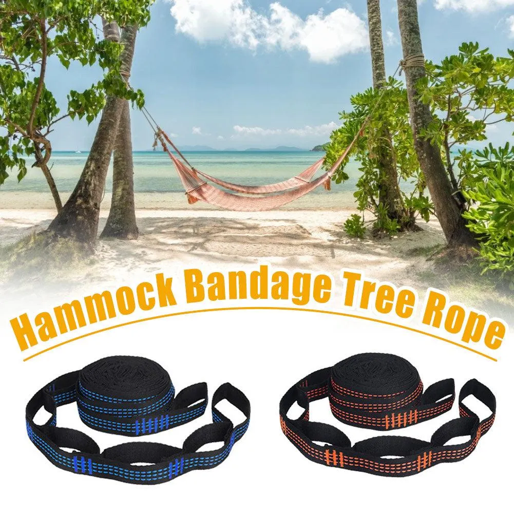 2Pcs Hammock Straps Special Reinforced Polyester Straps 5 Ring High Load-Bearing Barbed Outdoor Camping Hammock Straps 200*2.5cm