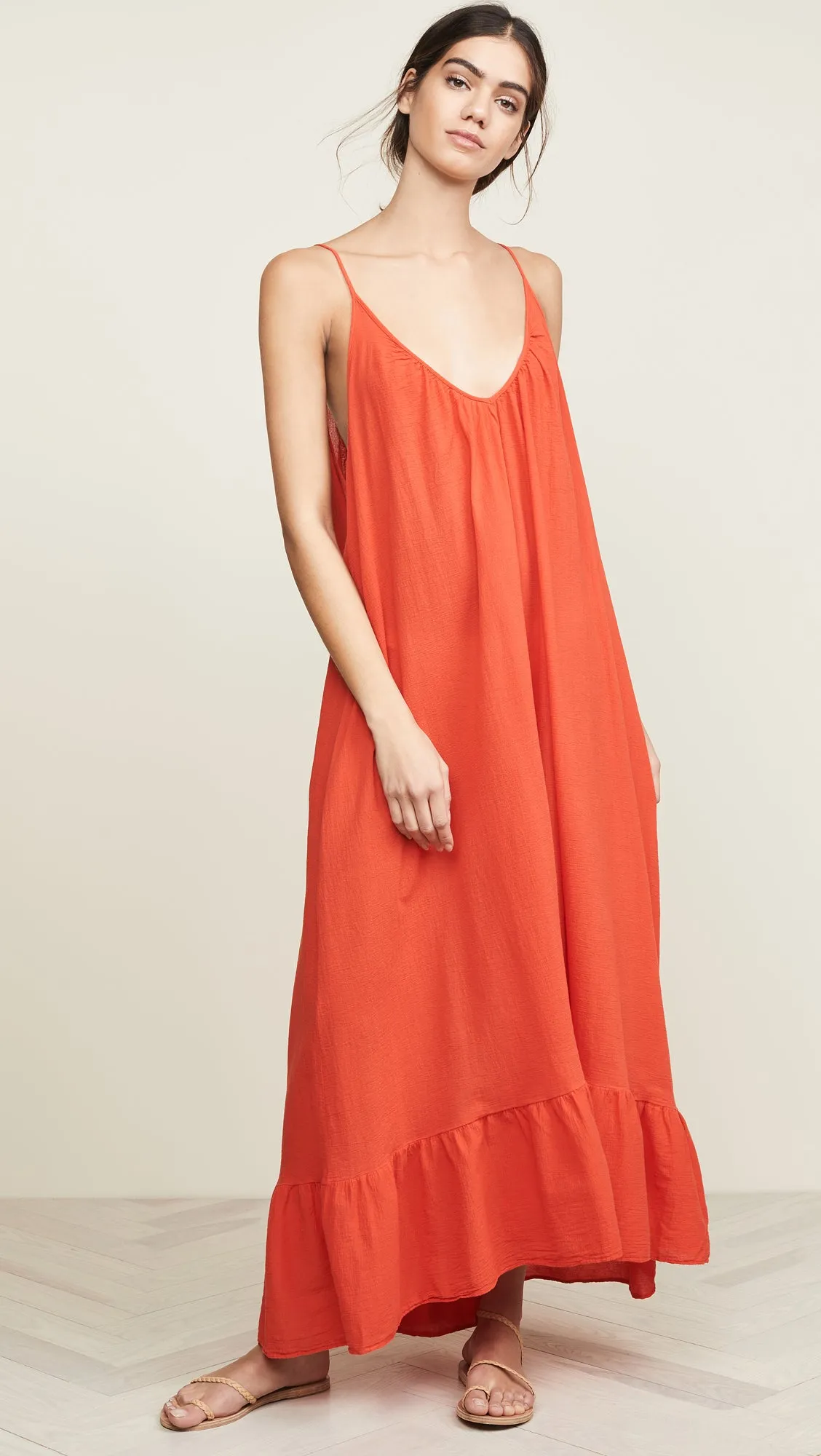 9Seed Paloma Ruffle Maxi Dress Dahlia