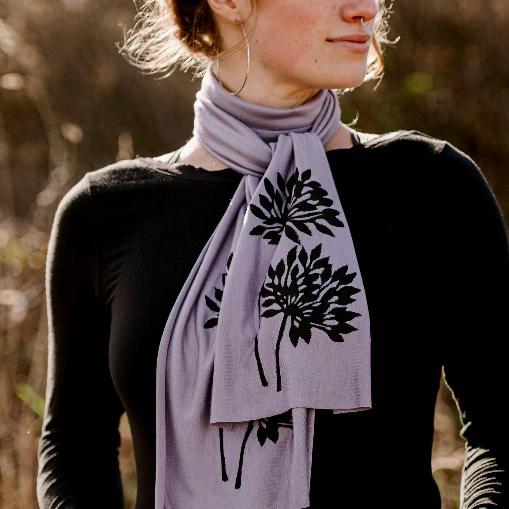 Allium Skinny Scarf (black ink)