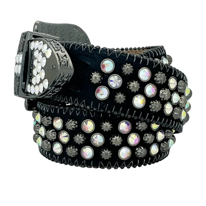 b.b. Simon Double b Lavasan Black AB Crystal Belt