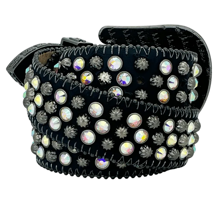 b.b. Simon Double b Lavasan Black AB Crystal Belt