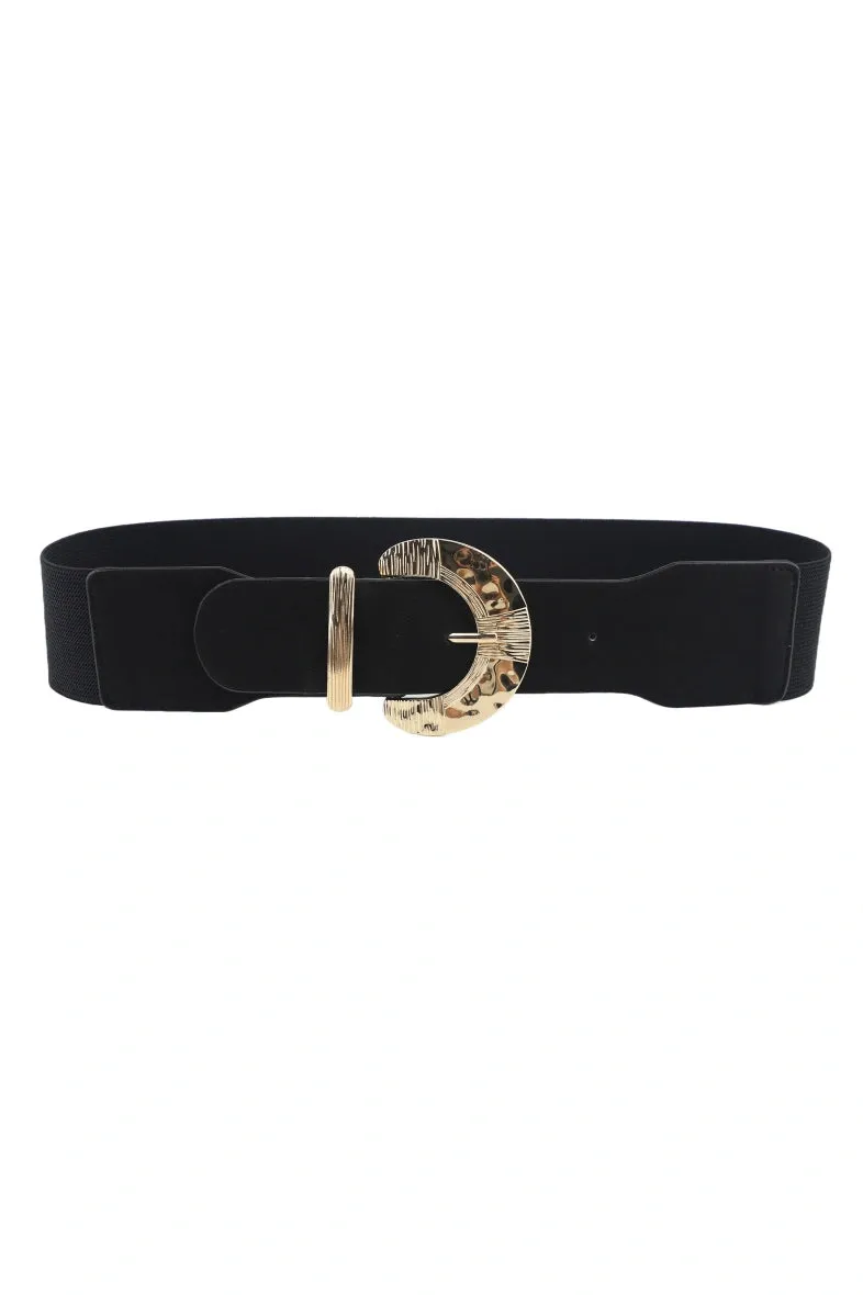 Black Suede Easy Fit Belt