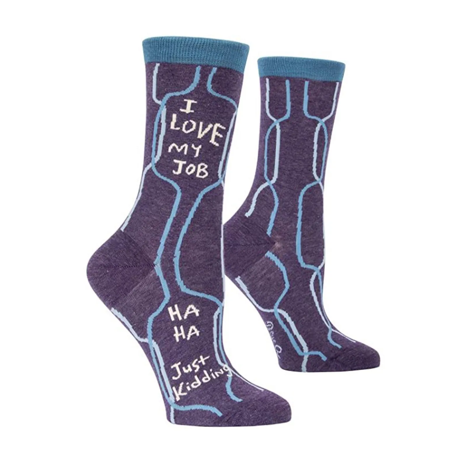 Blue Q I Love My Job Just Kidding Single Pair Crew Socks