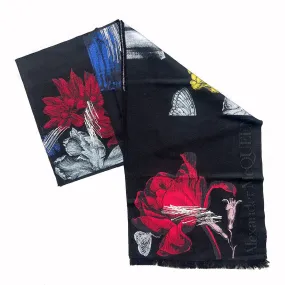 Botanical Reel Scarf, Black/Red