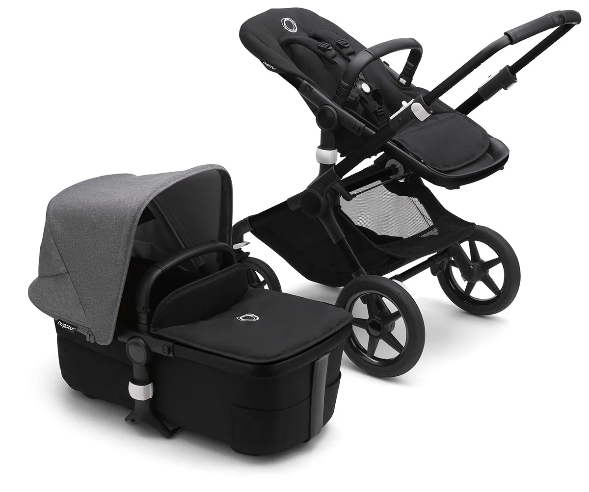 Bugaboo Fox3 Complete Stroller Bundle - Black / Midnight Black / Grey Melange