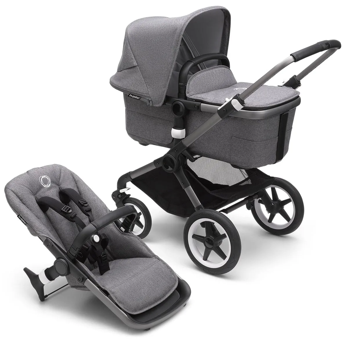 Bugaboo Fox3 Complete Stroller (One Box) - Graphite / Grey Melange / Grey Melange