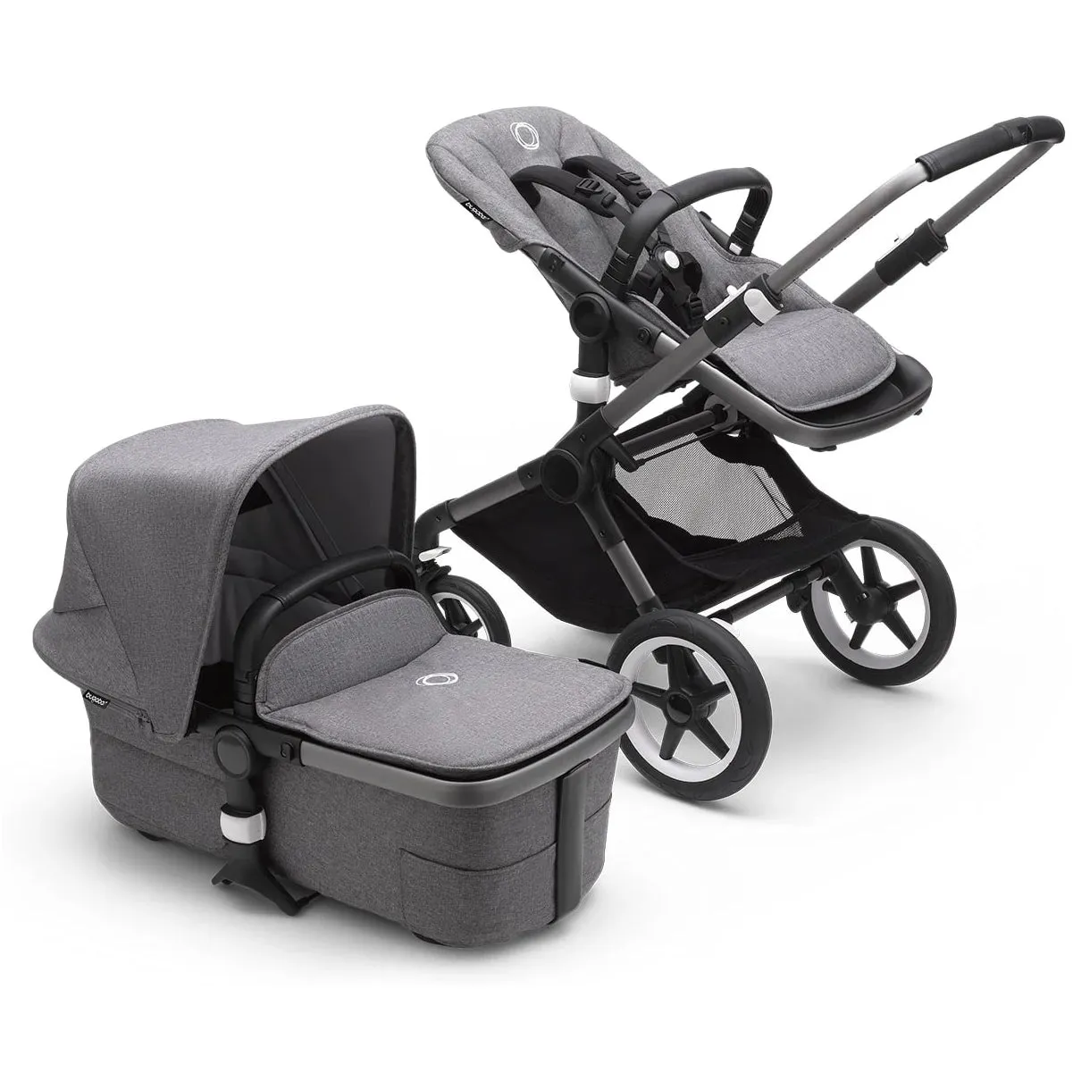 Bugaboo OPEN BOX Fox3 Complete Stroller (One Box) - Graphite / Grey Melange / Grey Melange