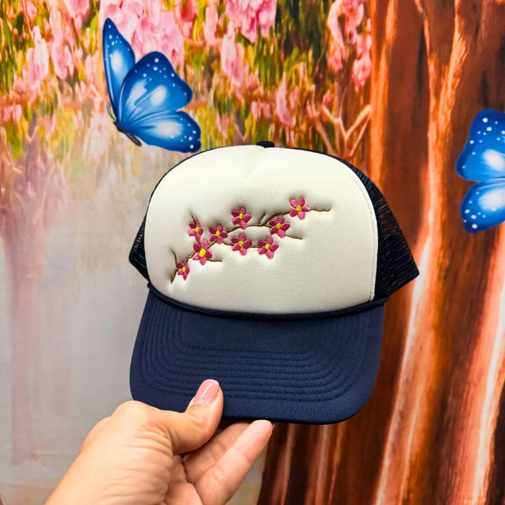 Cherry Blossom Trucker Hat - Spring Hats