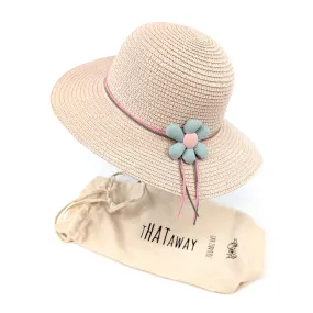 Childrens Foldable Hat - Pink Flower