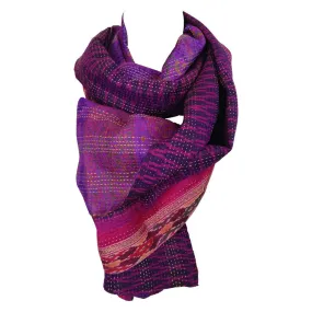 Dark Purple Kantha Scarf - India