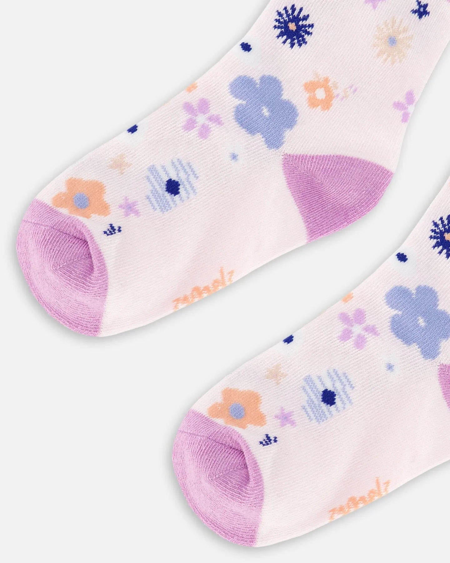 Deux par Deux Girl's Lavender Jacquard Socks