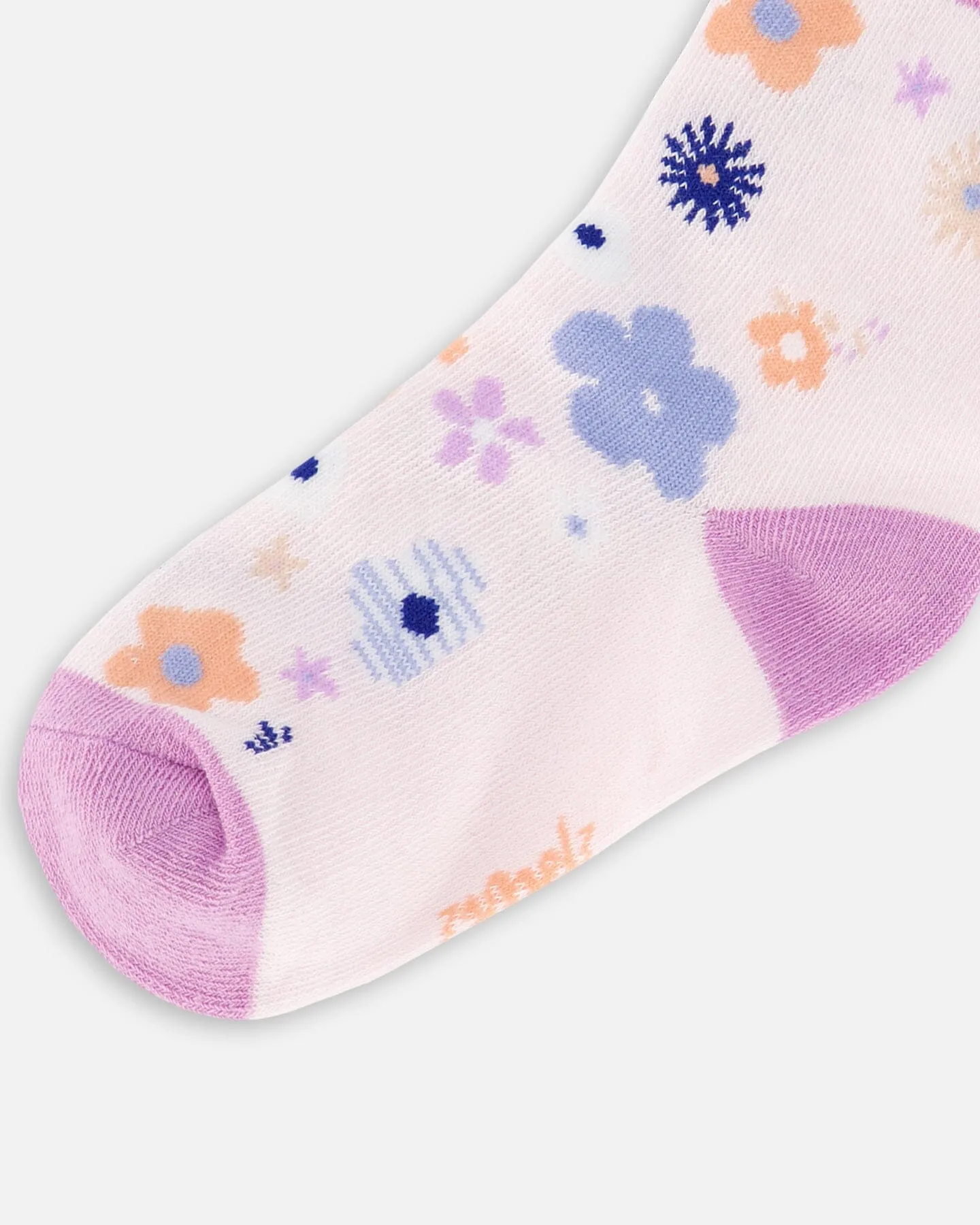 Deux par Deux Girl's Lavender Jacquard Socks