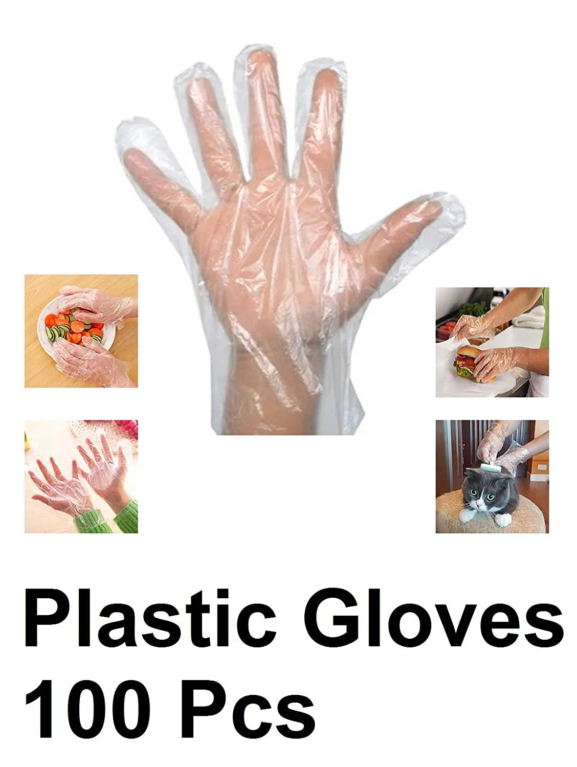 Disposable PVC Transparent Hand Gloves 100 pcs