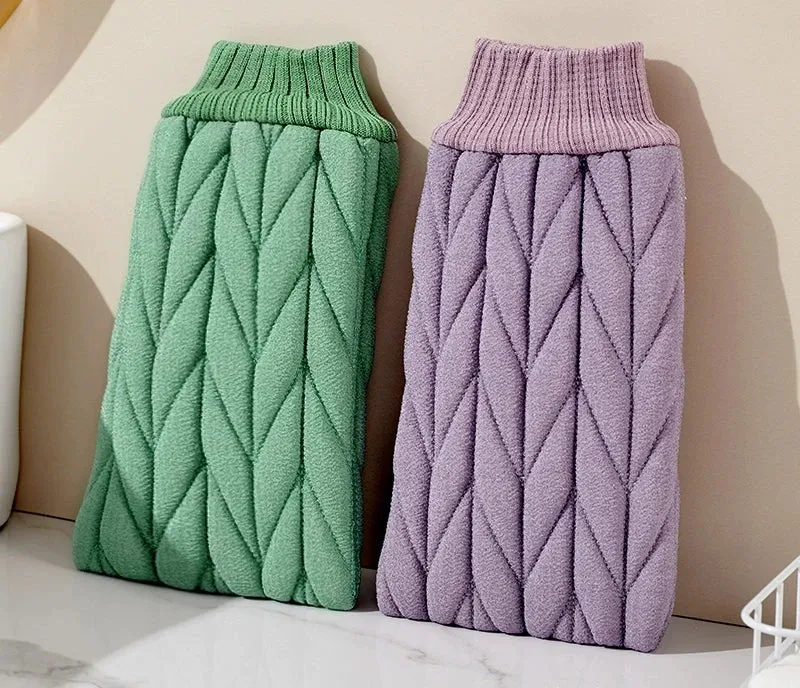 Double-Sided Rubbing Bath Towel & Strong Bath Gloves