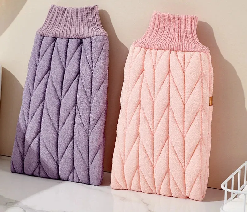 Double-Sided Rubbing Bath Towel & Strong Bath Gloves