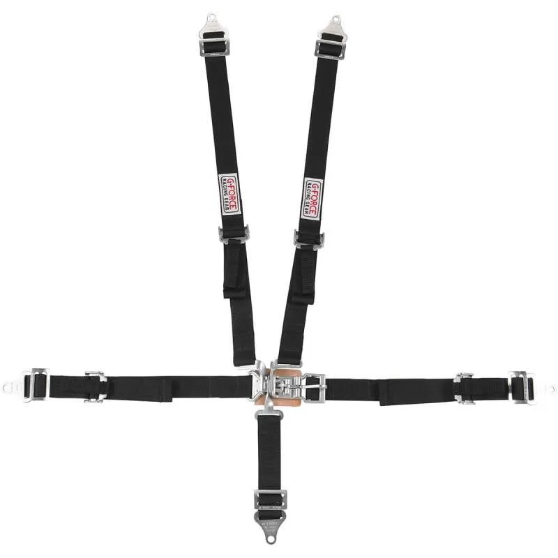 G-Force Pro Series Junior 5 Pt. Latch & Link Harness - Pull-Up Adjust Lap - Black