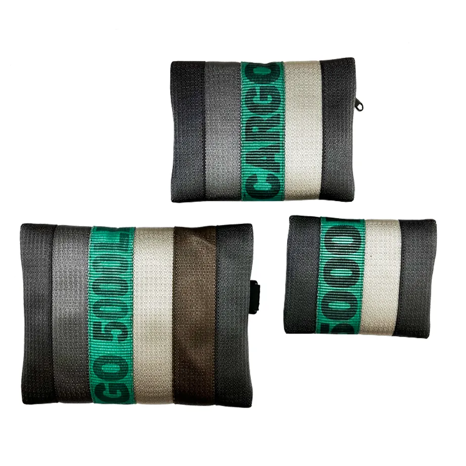 Heryana Matryoshkka (Nesting Pouches) in Ex-Cargo Belts & Rescued Car Seat Belts