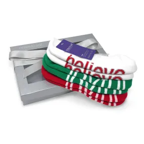 I am joyful™   I believe 3 pairs of socks in silver gift box