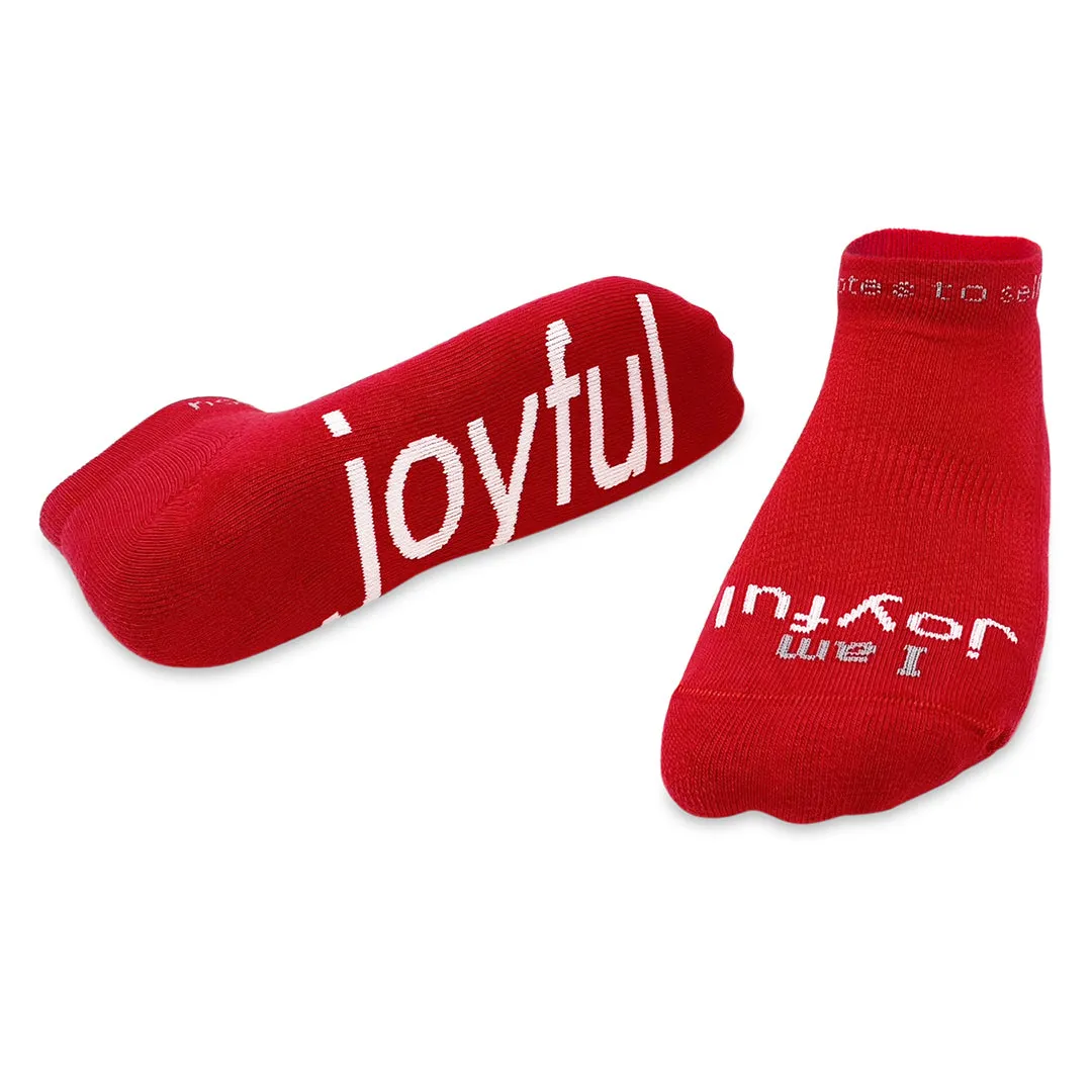 I am joyful™ red low-cut socks