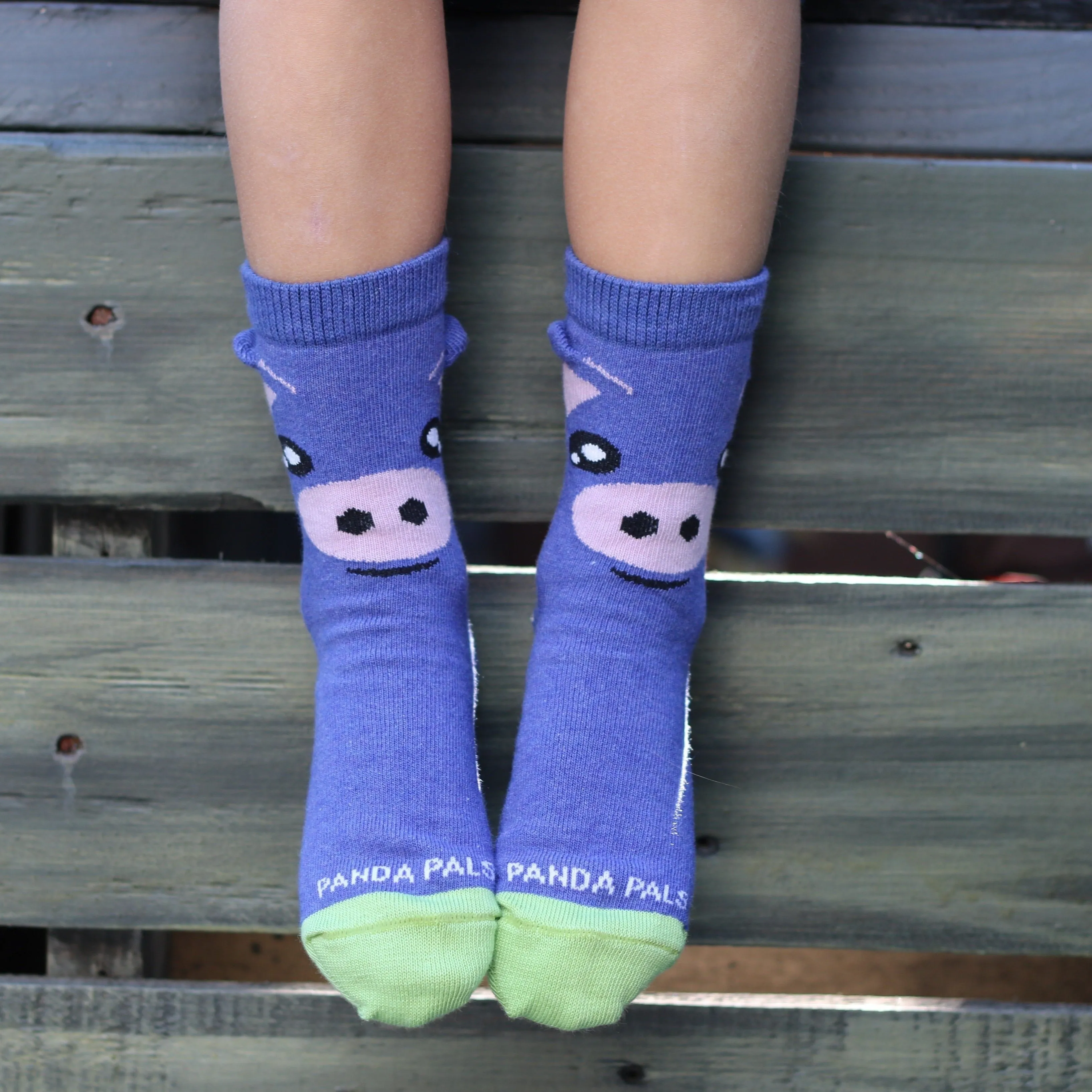 Joyful Purple Pig Socks (Ages 3-5)