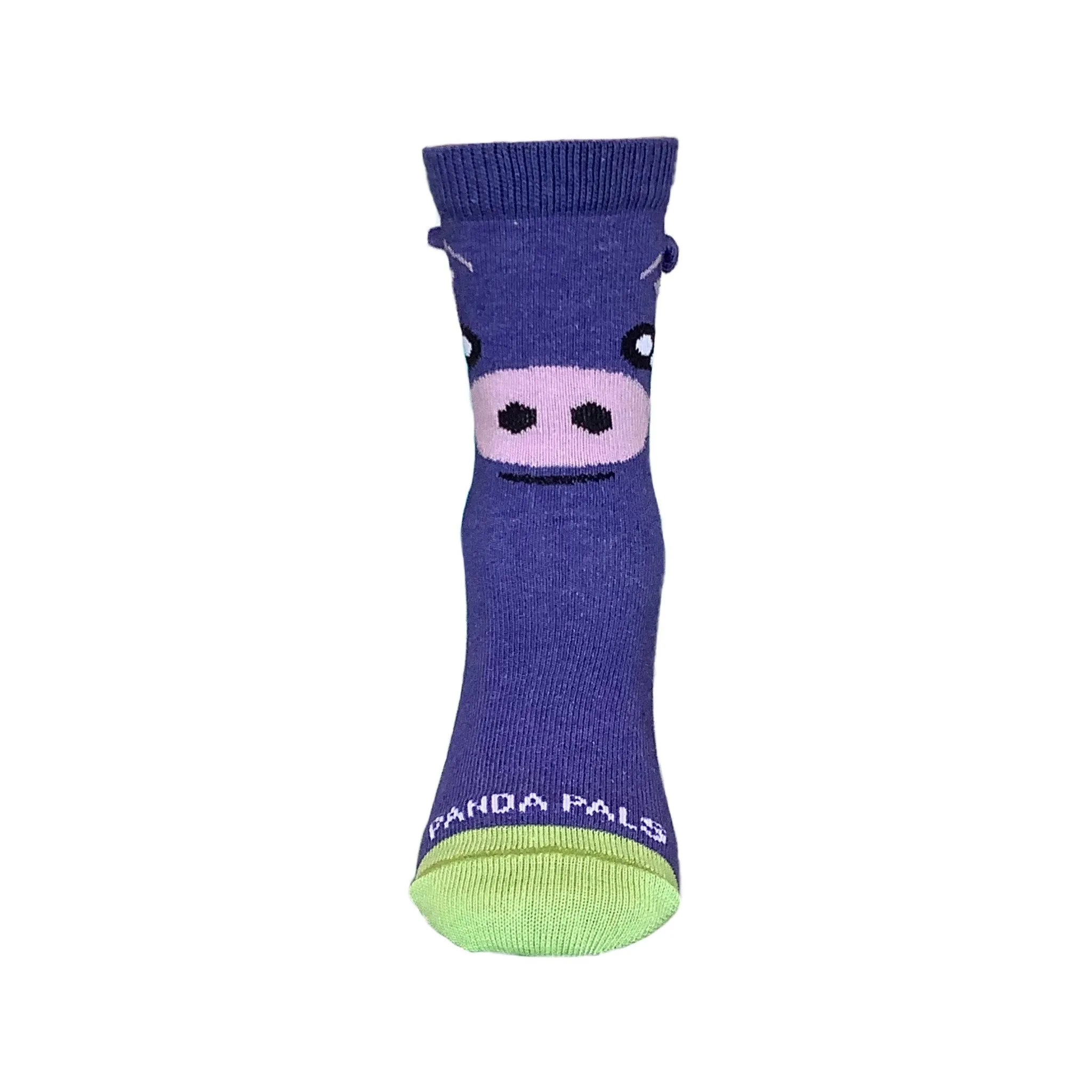 Joyful Purple Pig Socks (Ages 3-5)