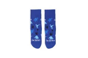 Kids barefoot Socks Be Lenka Kids - Crew - Dino - Royal Blue