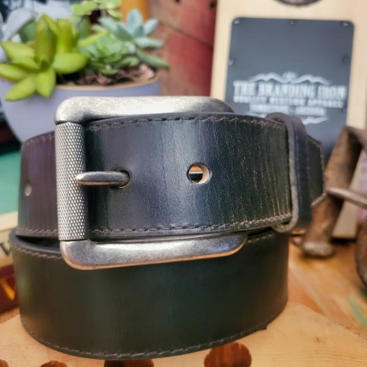 Leather Belt, the "Bomber" by Justin C11743