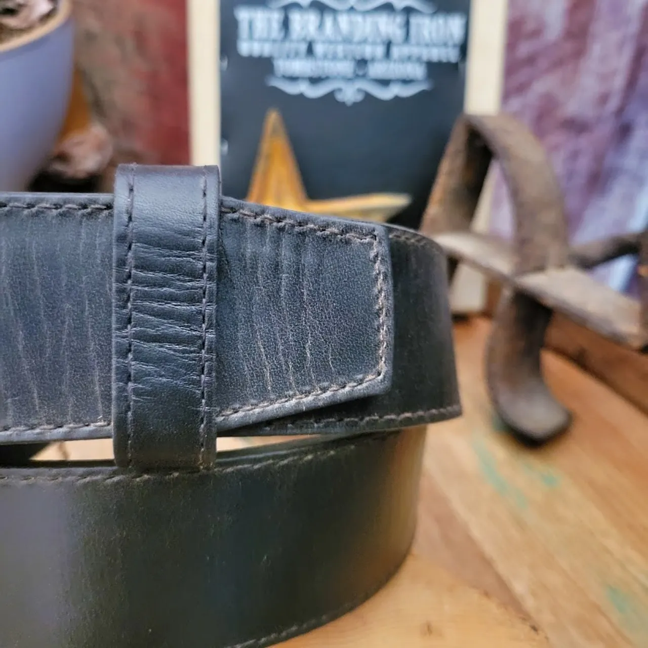 Leather Belt, the "Bomber" by Justin C11743