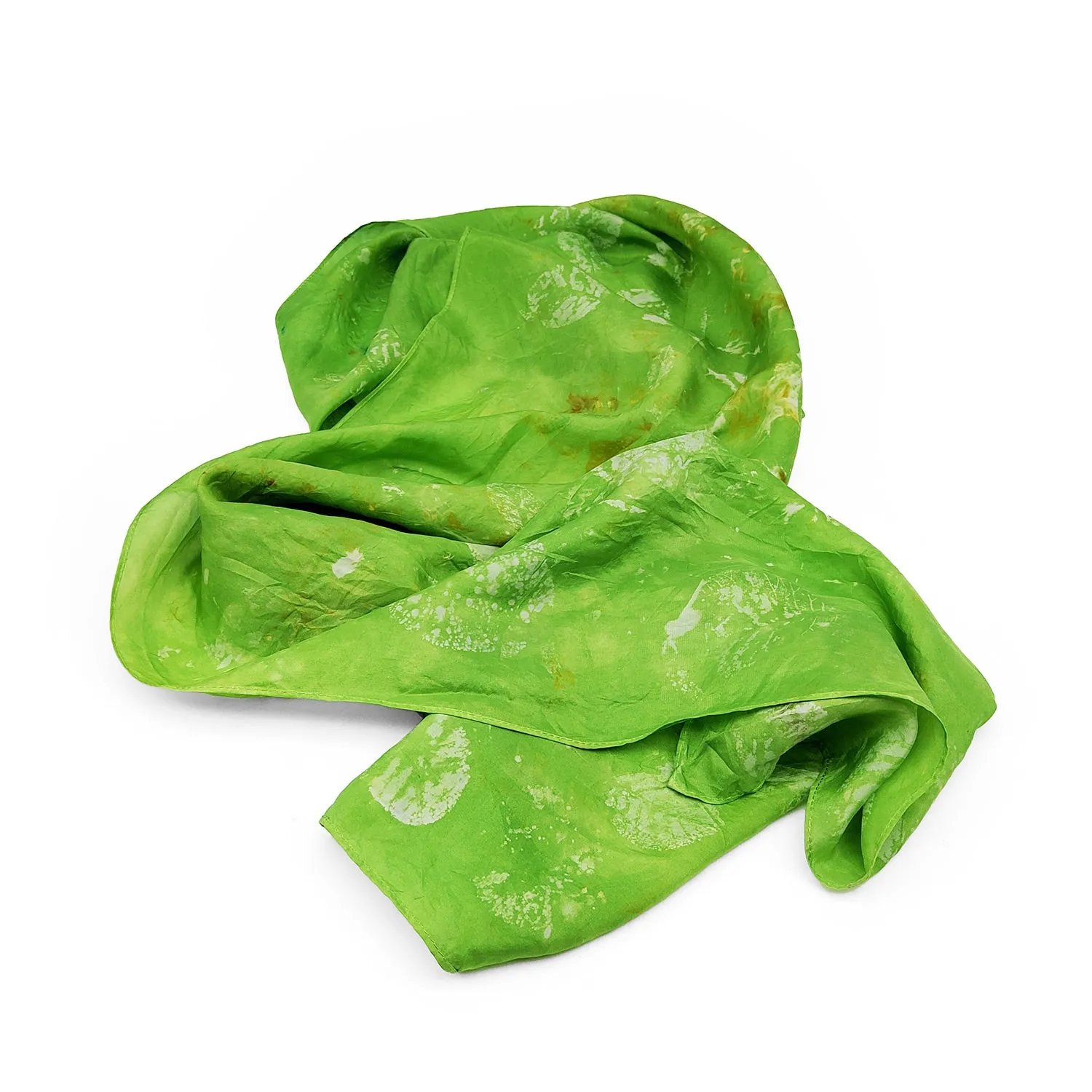 Light Green Botanical Satin Scarf