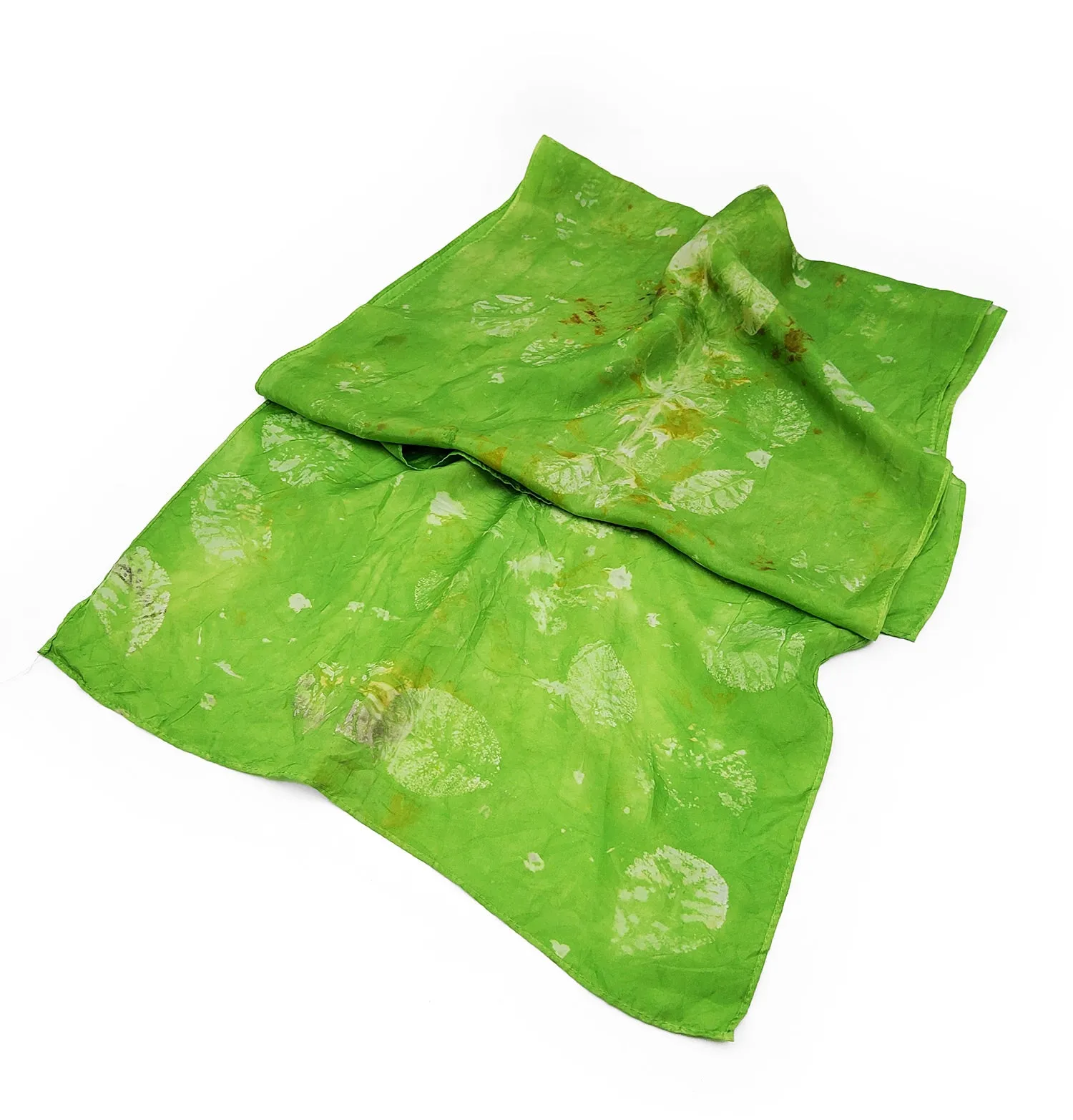 Light Green Botanical Satin Scarf