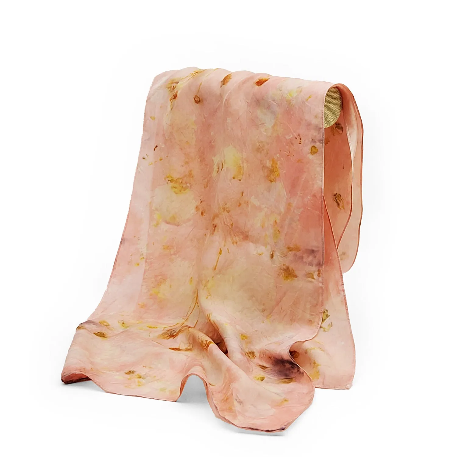 Light Pink Botanical Habotai Scarf