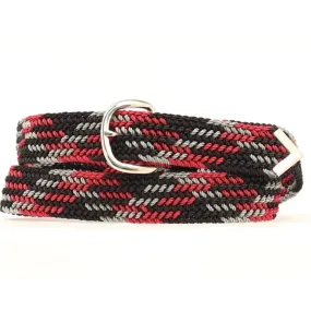 Machine Woven Braided Belt - Black  Red and Grey by Nocona 2000655