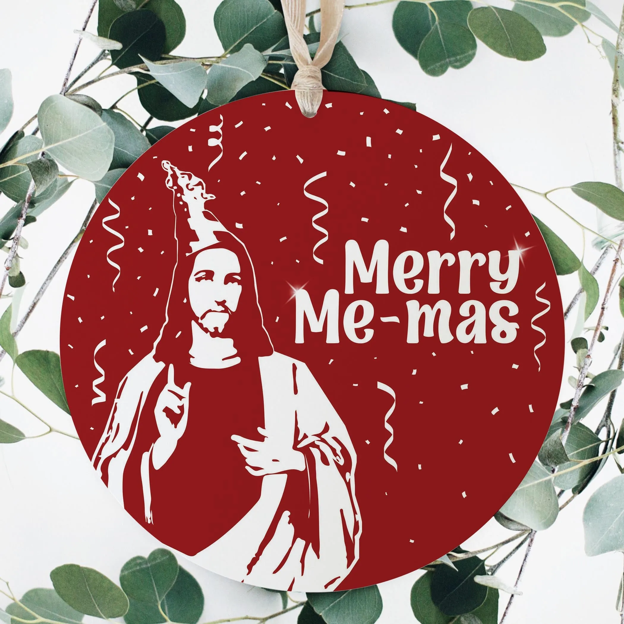 Merry Me-mas  8" Hanging Sign