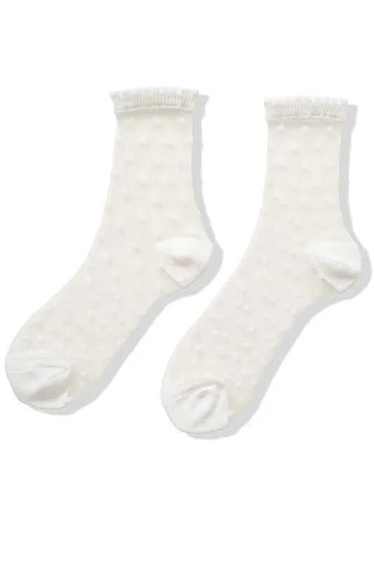 Mesh Polka Dot Socks