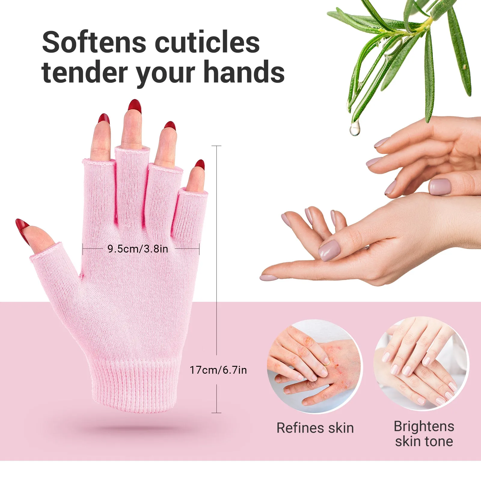 Moisturizing UV Shield Manicure Gloves - Size S (L*W: 6.7in*3.8in)