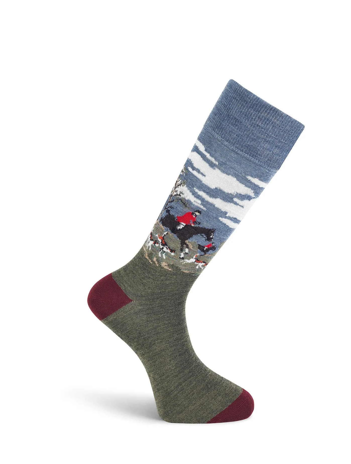 Multi Hunting Scene Wool Socks