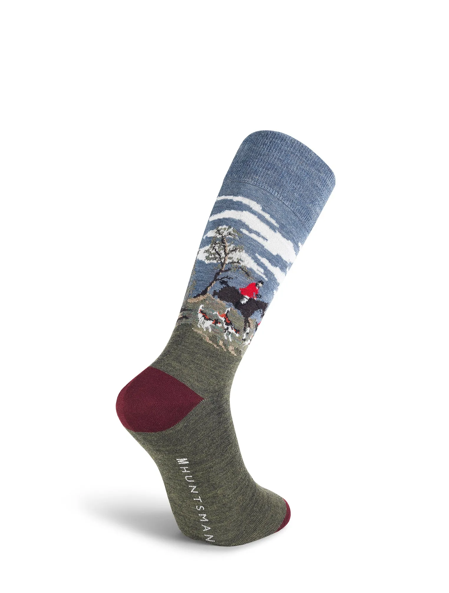 Multi Hunting Scene Wool Socks