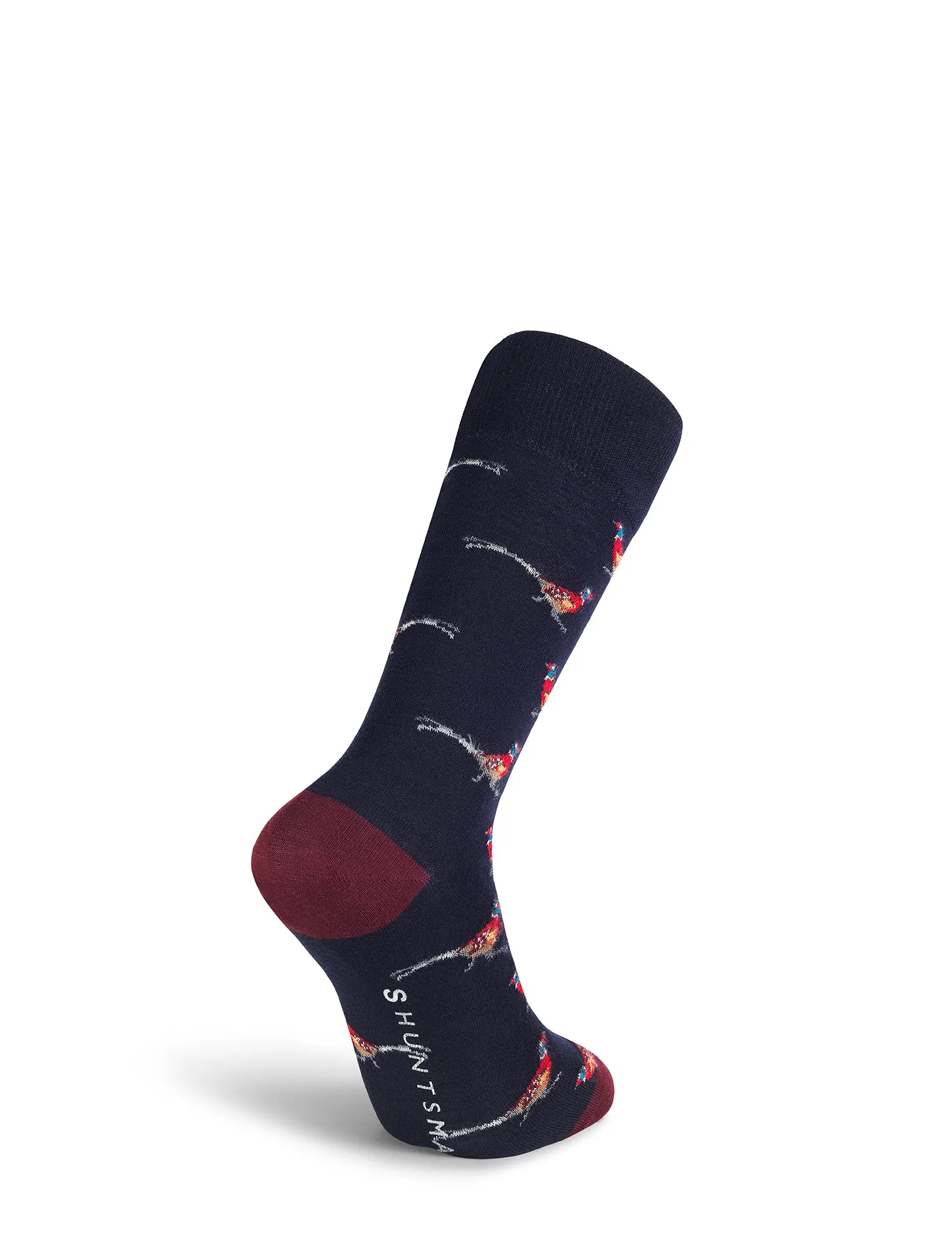 Navy Pheasant Wool Socks