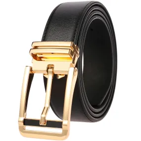 New Men's Belts Business Simple Pin Buckle Genuine Leather Men's Belt Luxury High Quality Casual Male Waist Band Cowhide 3.5cm