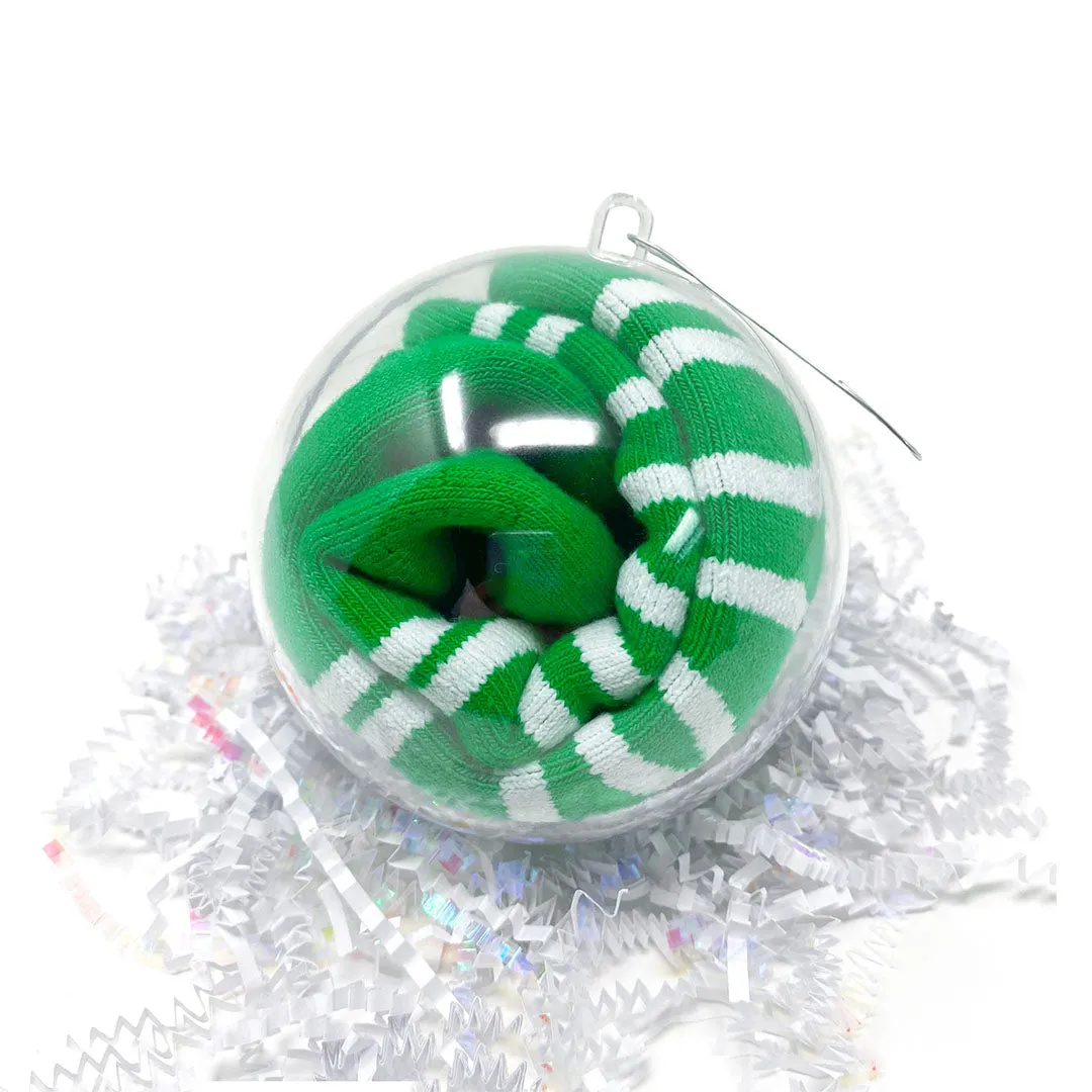 ornament with I am joyful™ green socks