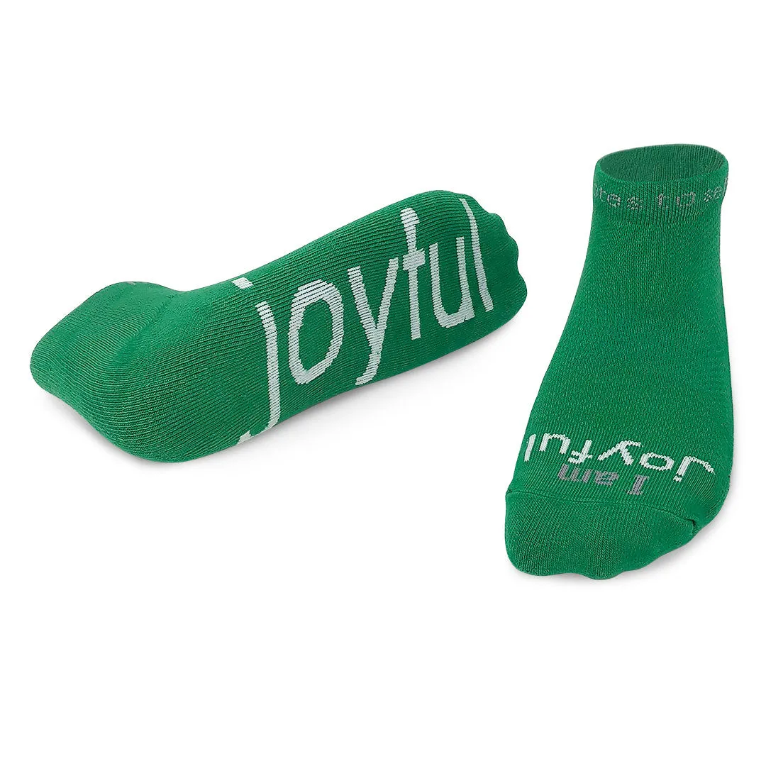 ornament with I am joyful™ green socks