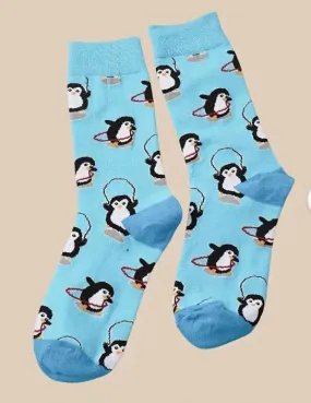 Playful Penguins Socks (Women's 9-11)