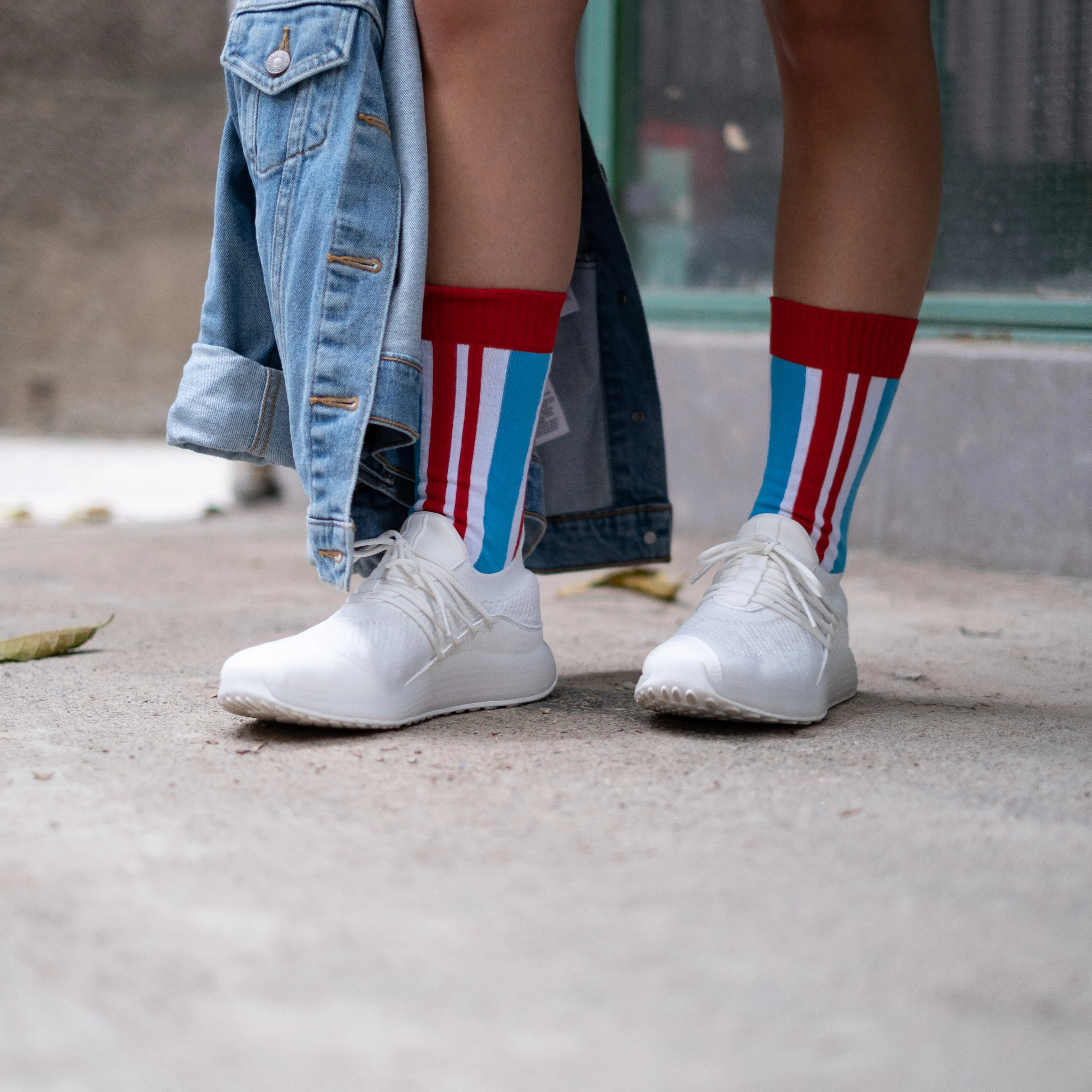 Playful Socks x GOD - Amah Red-White-Blue