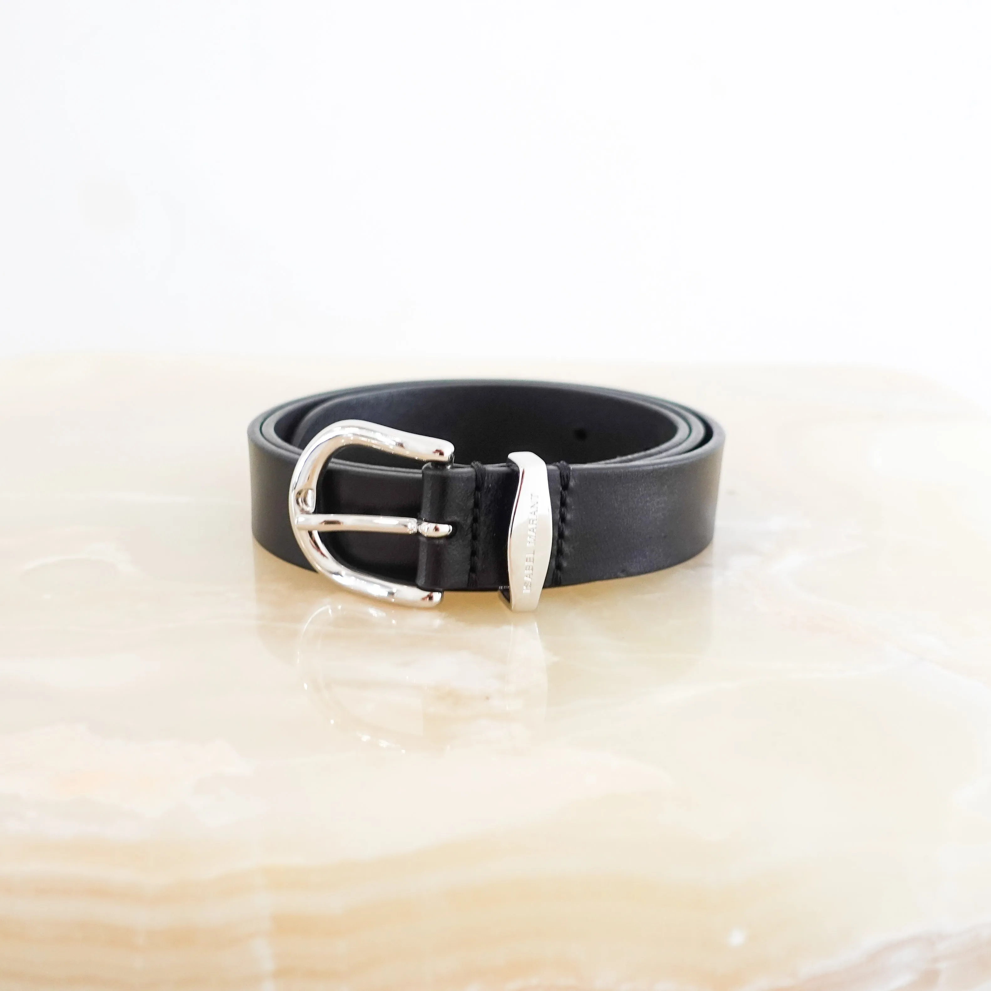 Simple black leather belt RRP £160