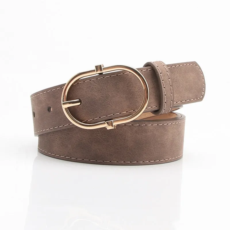 Simple Leather Gold Buckle